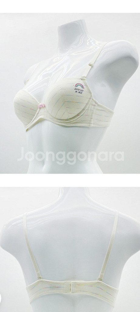 트라이 모모 크림 리본 브래지어 75B--1