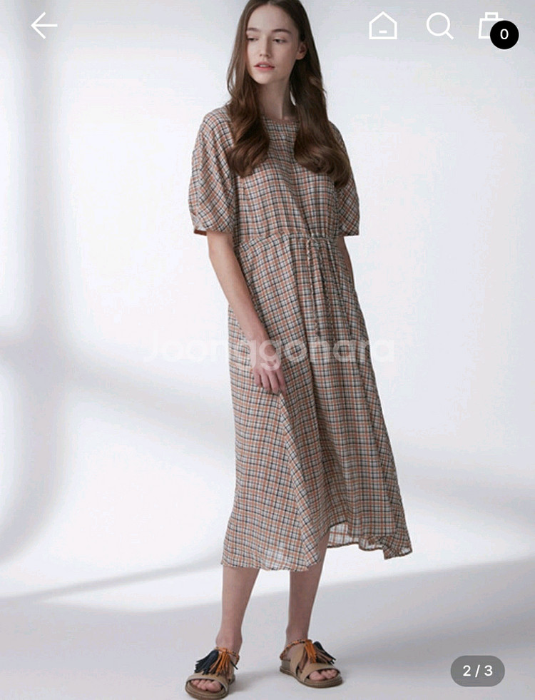 써스데이아일랜드 체크 원피스/M--8