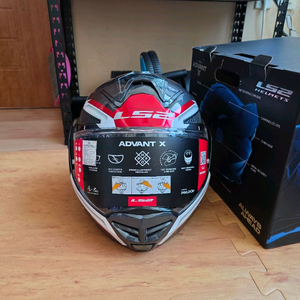 ls2 ff901 어드밴트x 시스템헬멧 블랙레드화이트