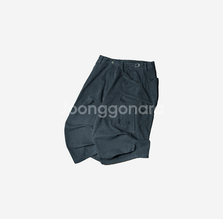 [2,3]논노드 사이드 카고 쇼츠 빈티지 블랙--0