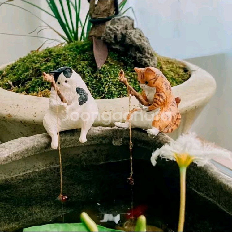 낚시 고양이 피규어 가챠 7종--3