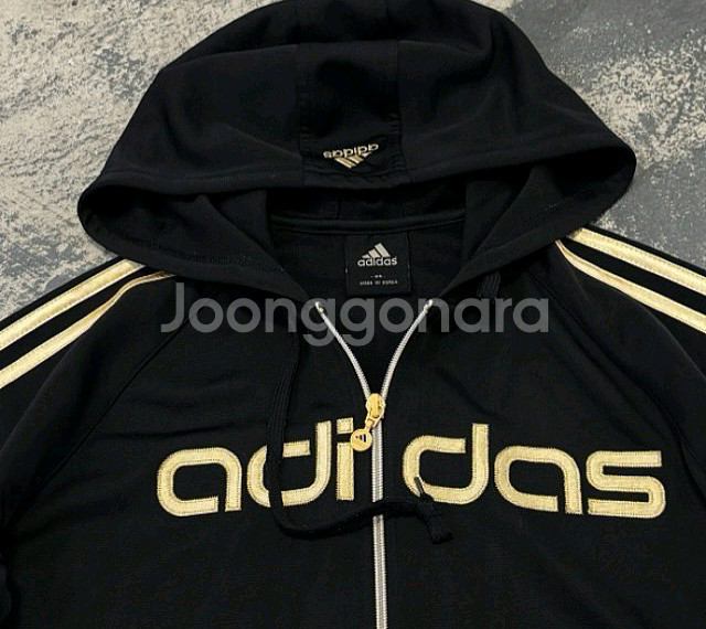 아디다스 금장 블랙 여자 후드 져지집업 95/M--1