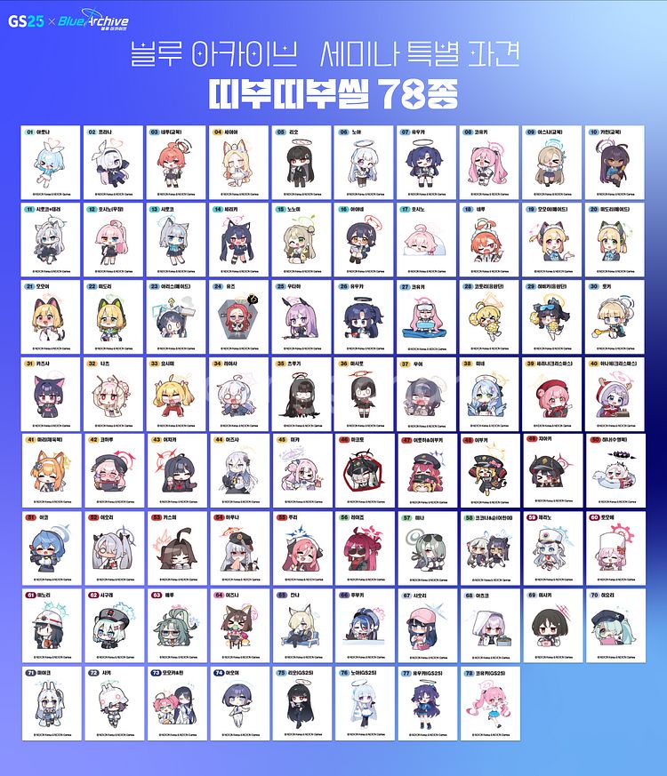 25년 블루 아카이브 띠부씰포카 구매&판매&교환 합니다--0