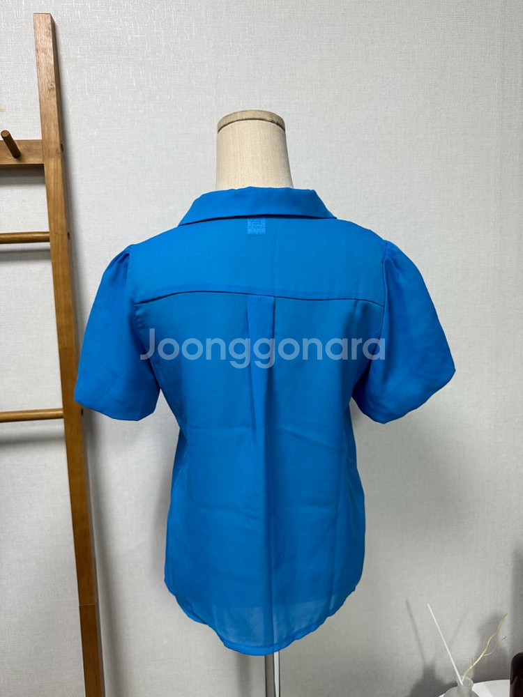 퍼프 쉬폰 반팔 블라우스--1