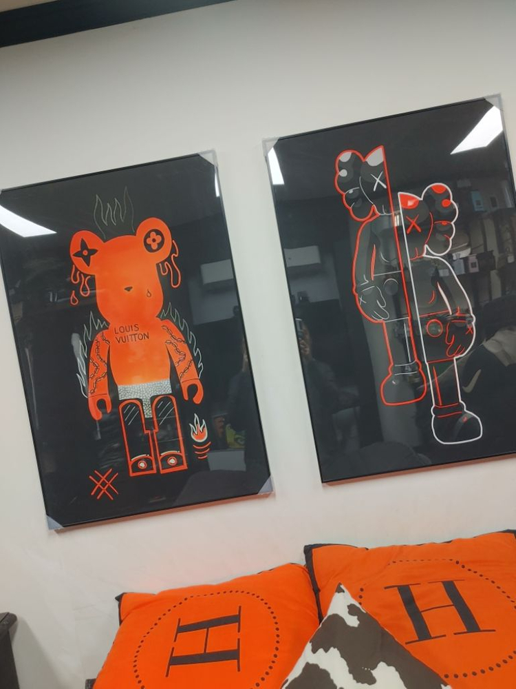 루이비통 베어브릭 카우스 피규어 대형 그림 액자 소품--2