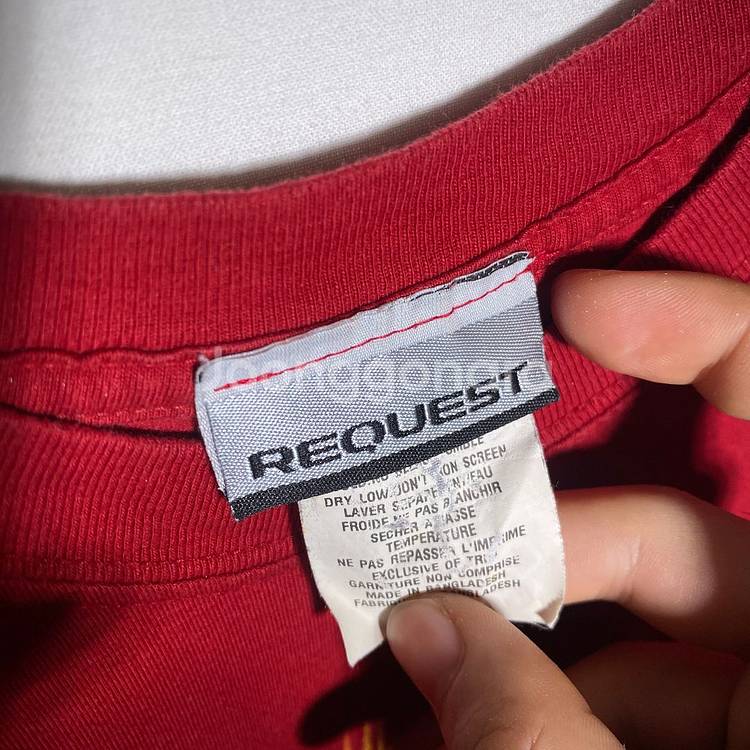M)REQUEST 프린팅 빈티지 반팔 티셔츠--3