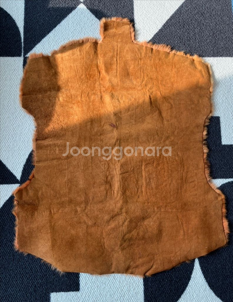 80년대 빈티지 호랑이 무늬 가죽/털 러그 (레트로,--1