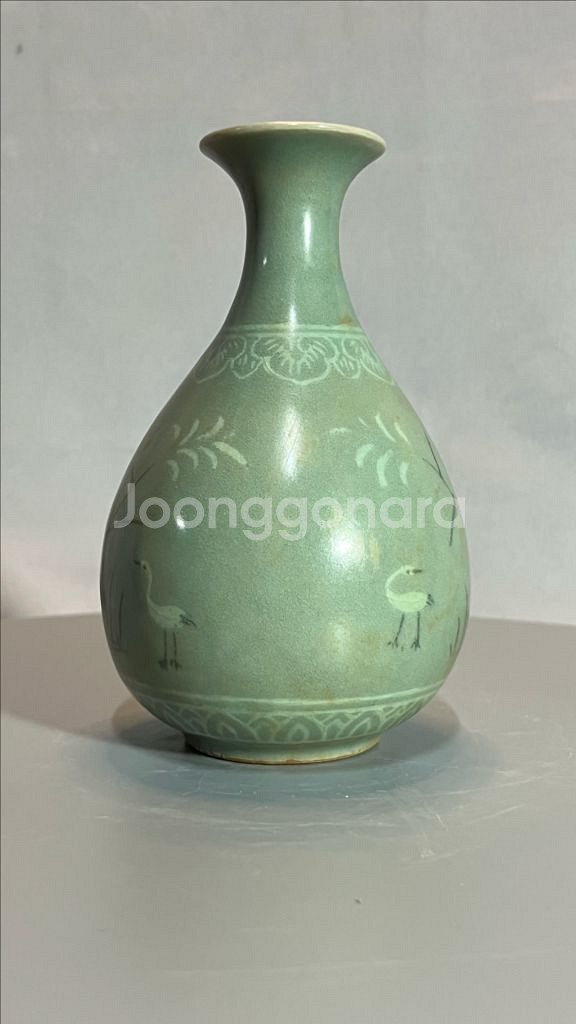 한국도자기 고려청자 선학문 주병--2
