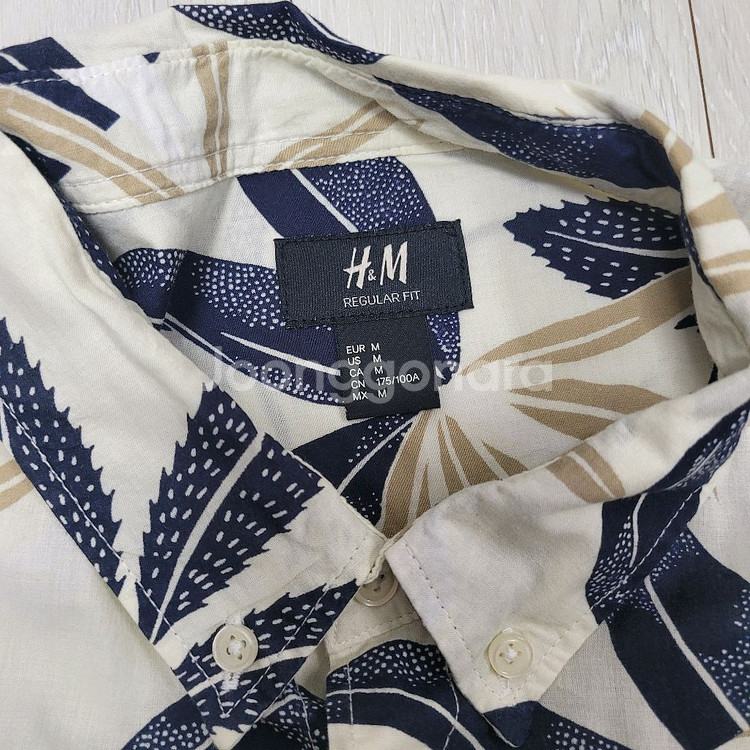 H&M 플로럴 반팔 셔츠 M--1