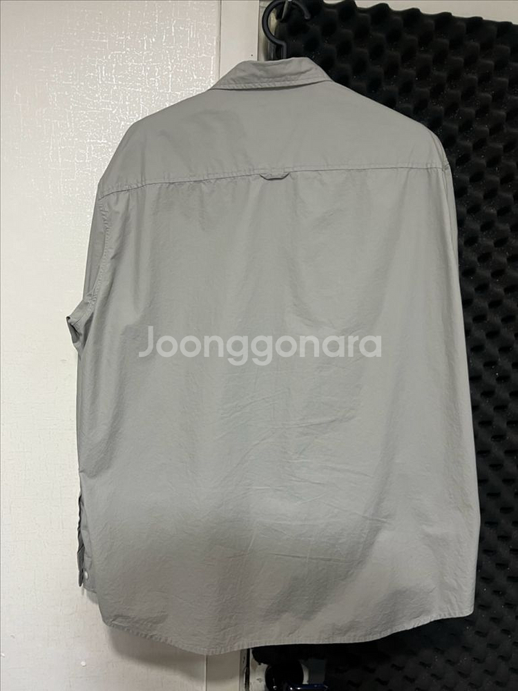 릴렉스드 워시드 포플린 셔츠 라이트 웜 그레이 2XL,--3