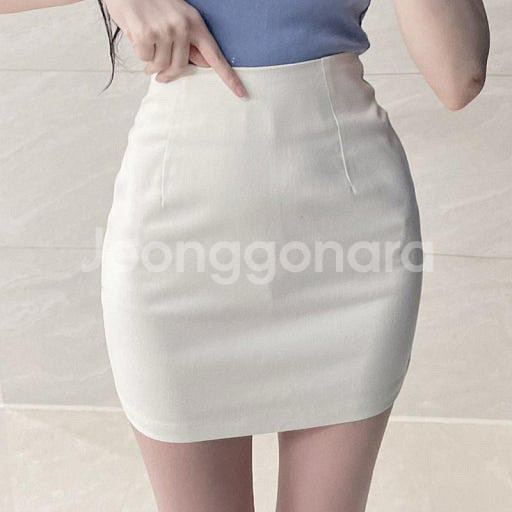 크림 아이보리 속바지 스커트 S--0