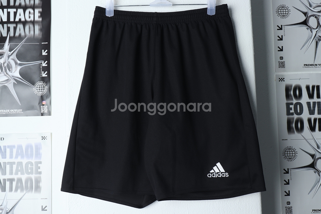 (M) 아디다스 반바지 팬츠 블랙 기능성 밴딩--1