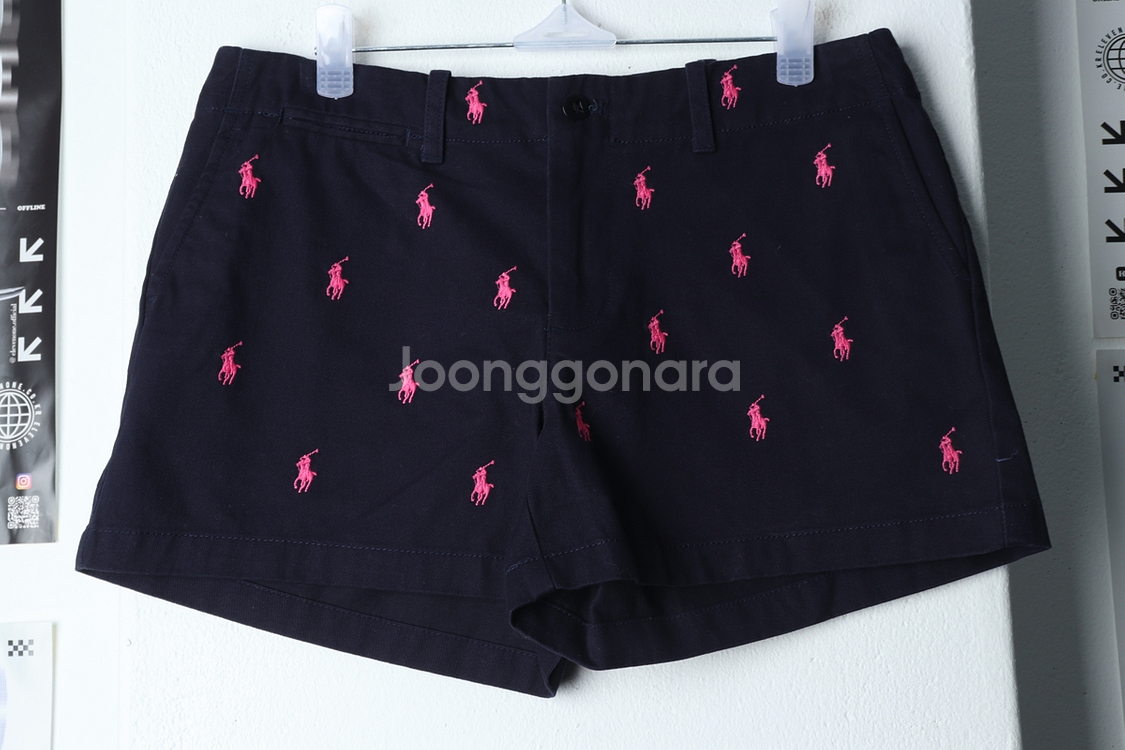 W(L) 폴로 랄프로렌 반바지 팬츠 네이비 포니패턴--1