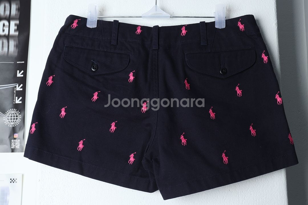 W(L) 폴로 랄프로렌 반바지 팬츠 네이비 포니패턴--2