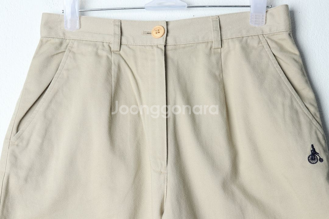 W(S-M) 빈폴 반바지 팬츠 베이지 치노 버뮤다--2