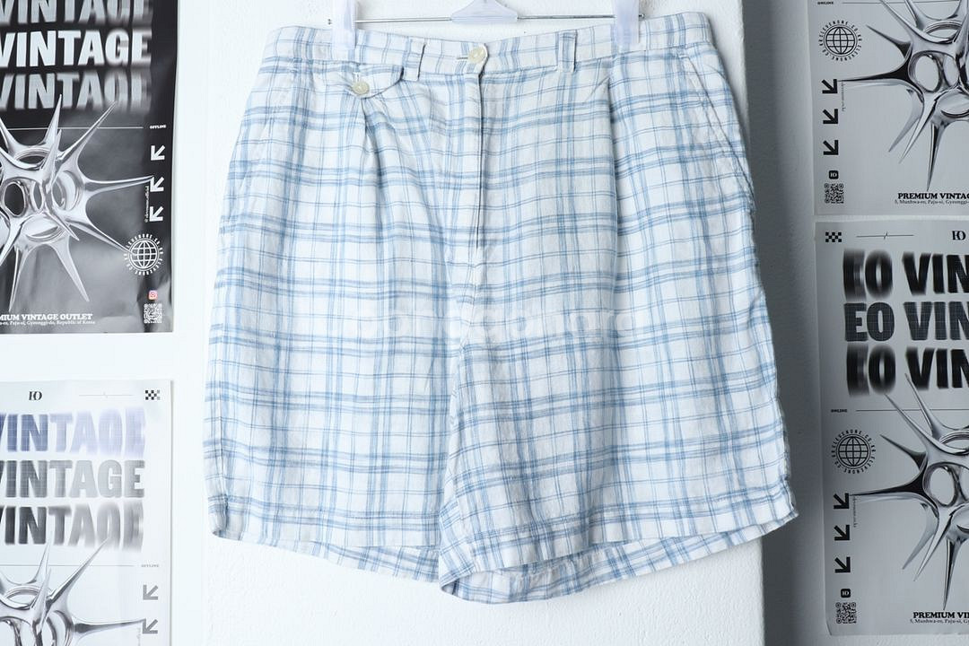 W(L) 폴로 랄프로렌 반바지 팬츠 체크 린넨 마--1