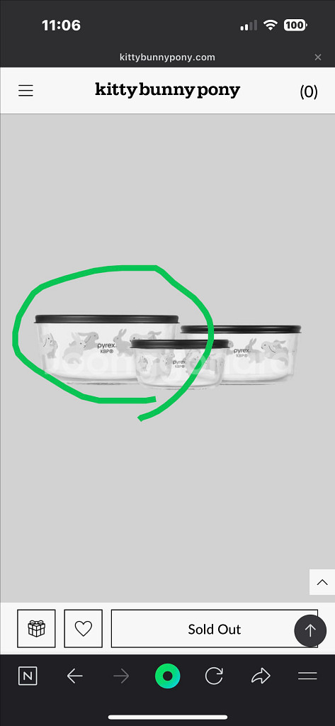 키티버니포니 파이렉스 원형용기--1