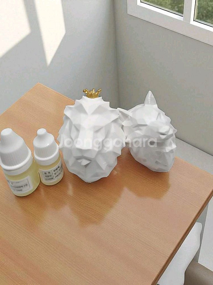 감성 가득 차량용 석고 방향제 사자와늑대 세트--2