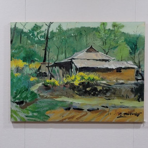 김영남화백 1993년 12호 외딴집 유화 그림