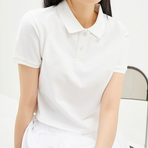 스파오 폴로카라 크롭반팔 칼라티셔츠 S//무신사지그재그
