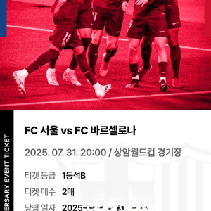 fc서울vs바로셀로나 1등석