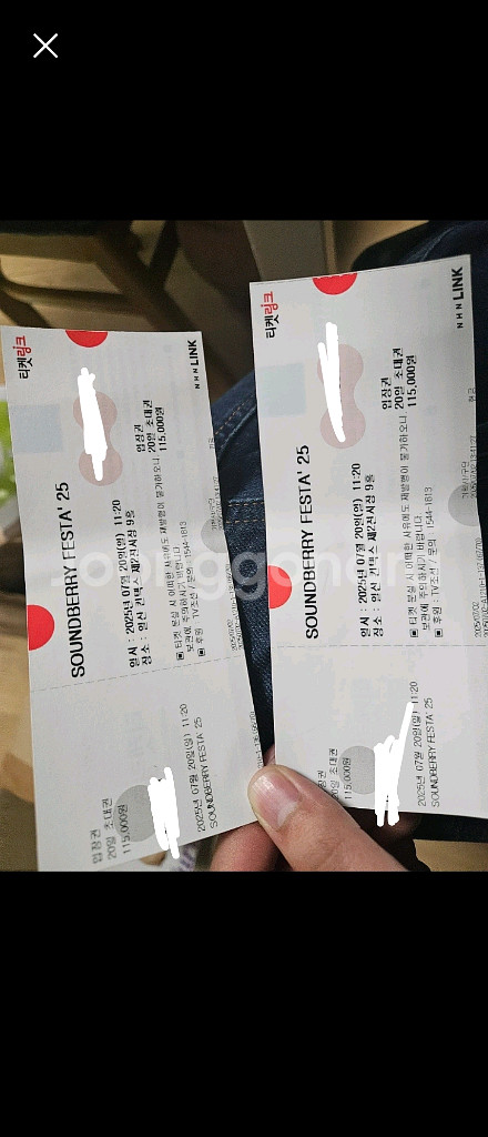 사운드베리 페스타 일요일 입장권 2매--0
