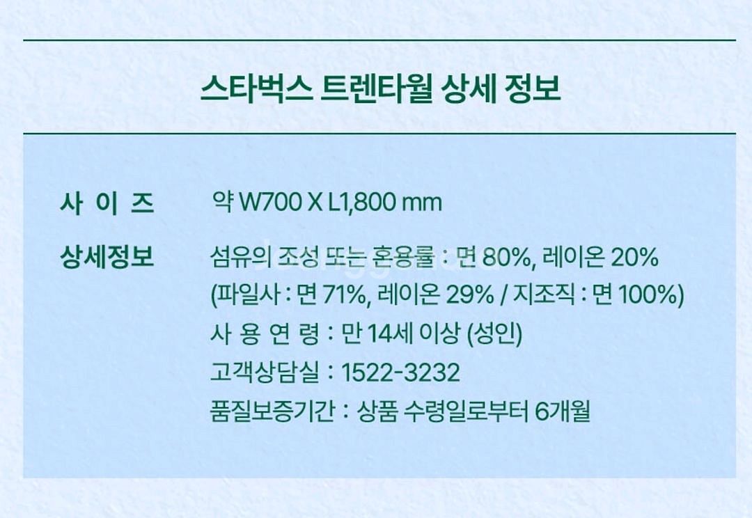 (미개봉) 라코스테와 스타벅스 콜라보 트렌타 타월--7