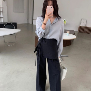 새상품/ HERREH wrap pants black L