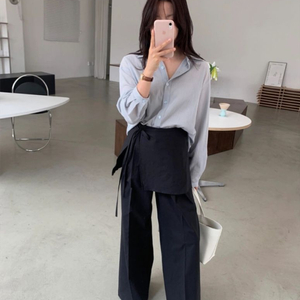 새상품/ HERREH wrap pants black L