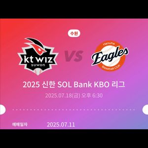 한화 케이티 수원 야구장 3루 스카이존 2연석