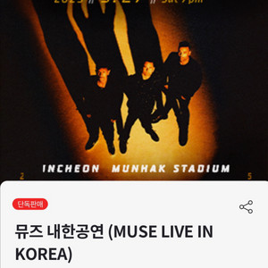 muse 콘서트 스탠딩 A 65nn 1석 정가양도