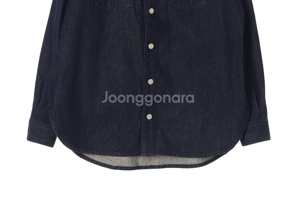 [L]엠엠아이씨 진청 인디고 아웃포켓 긴팔 데님 셔츠--2