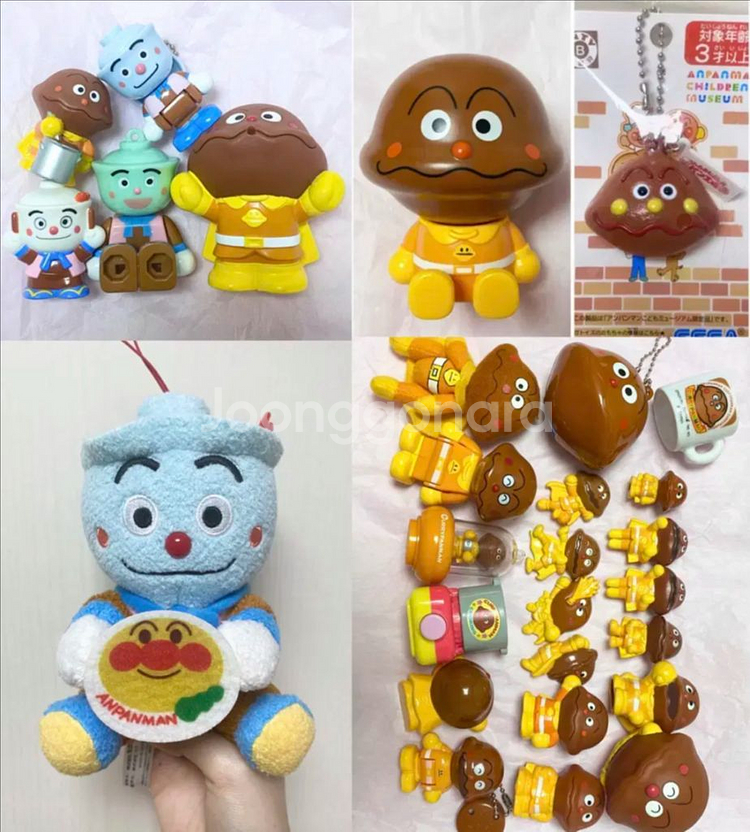 빈티지 고전 호빵맨 카레빵맨 텐동맨 세트 인형 가챠 등--1
