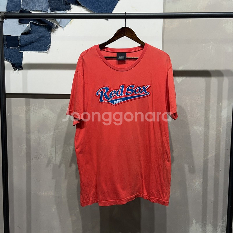(105) MLB 보스턴레드삭스 야구 자수 반팔 티--0