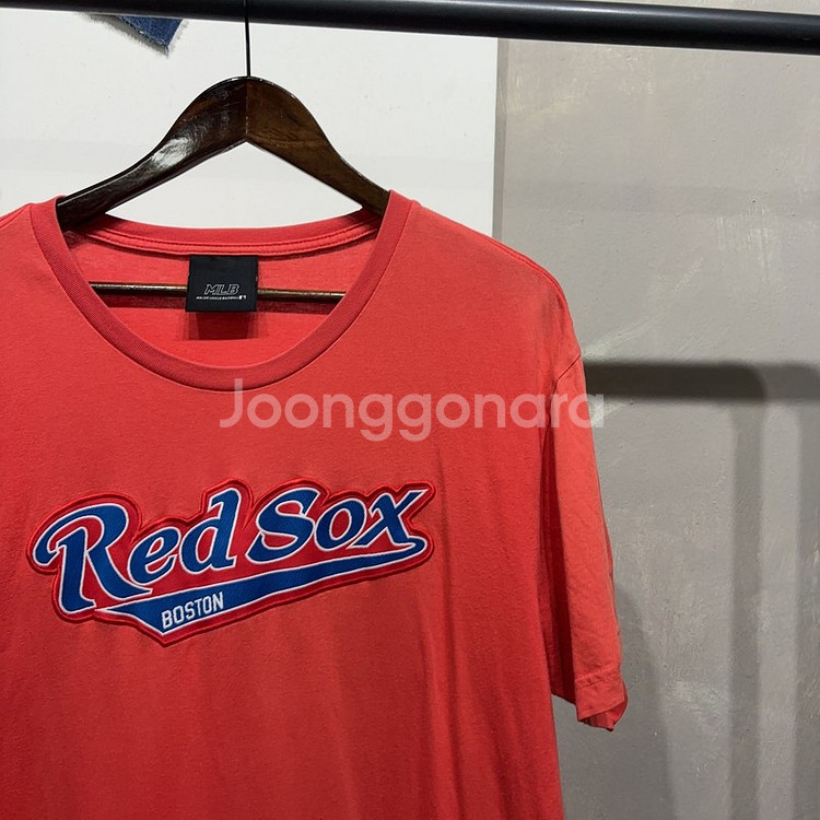 (105) MLB 보스턴레드삭스 야구 자수 반팔 티--2
