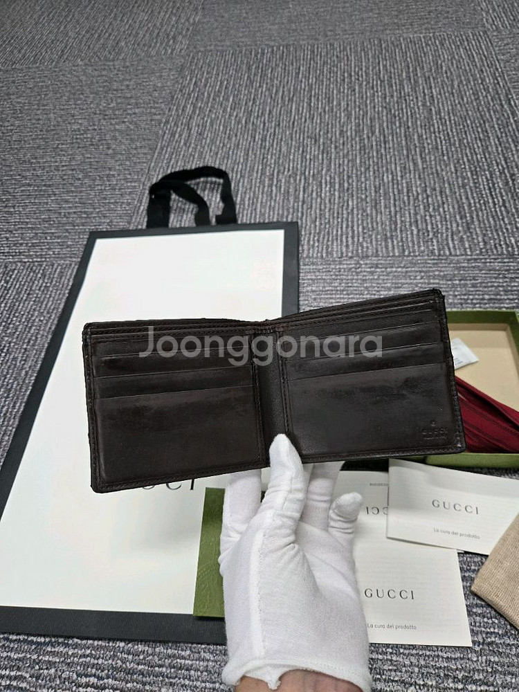 [정품]구찌 시그니처 삼선 반지갑--4