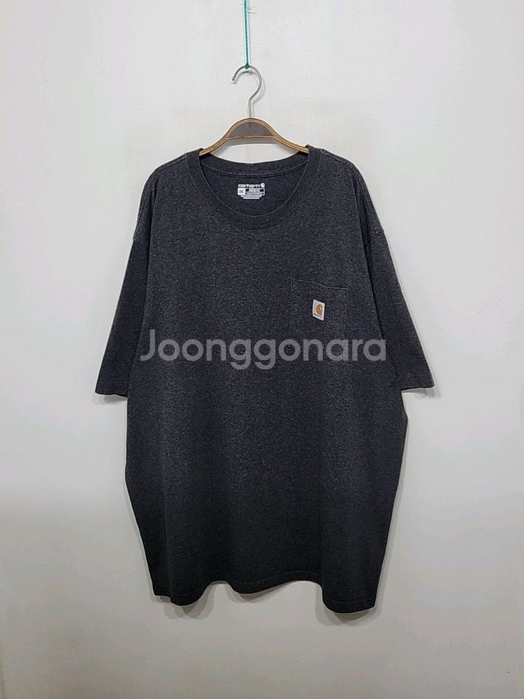 칼하트 포켓 반팔티 차콜 빅사이즈 티셔츠 루즈핏--0