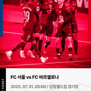 FC서울 바르셀로나 판매합니다. E-A열