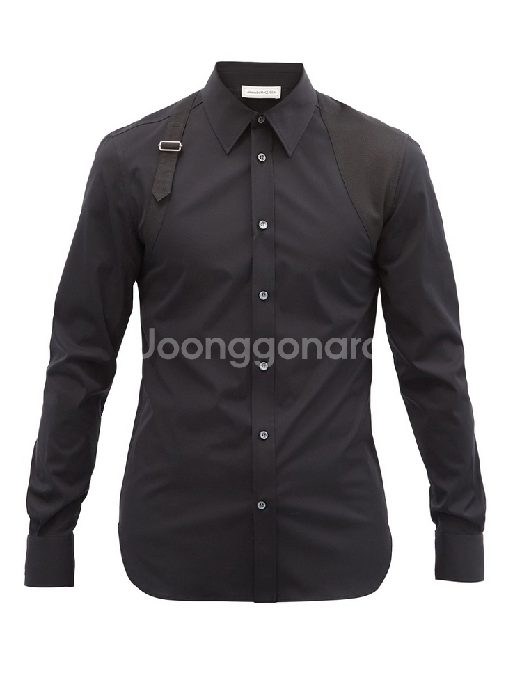 루나에비뉴7 알렉산더 맥퀸 블랙 하네스 포플린셔츠 정품--1
