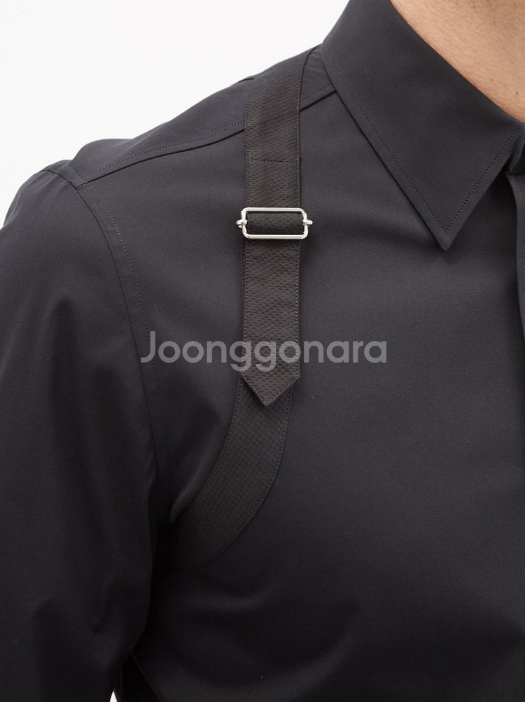 루나에비뉴7 알렉산더 맥퀸 블랙 하네스 포플린셔츠 정품--2