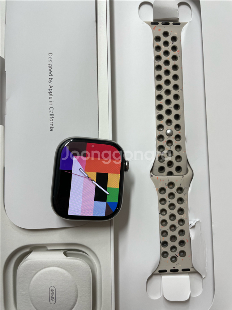 애플워치10티타늄 46mm 내추럴 애플케어+--0
