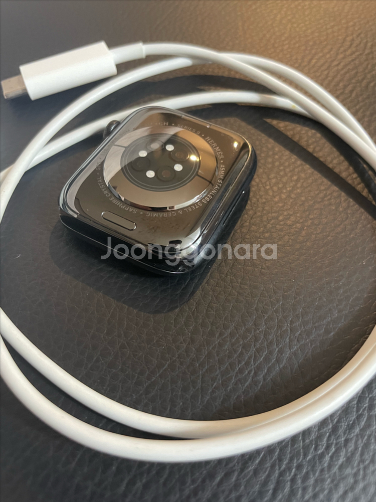 애플워치9에르메스 45mm 누아 SSS급--2