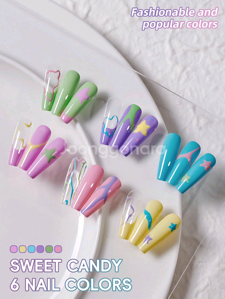 캔디 컬러 젤네일 6종 세트(15ml*6)--1