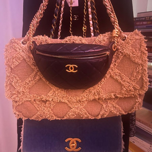 샤넬 빈티지 1990년대 데님 라지 맥시플랩백