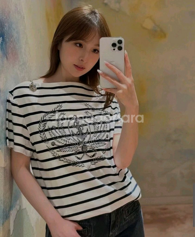 루이비통 앵커 스트라이프 티셔츠--1