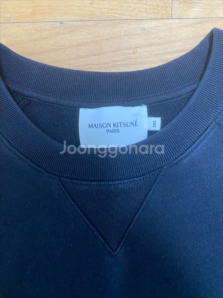 메종키츠네 맨투맨 2XL 블랙 팝니다--4