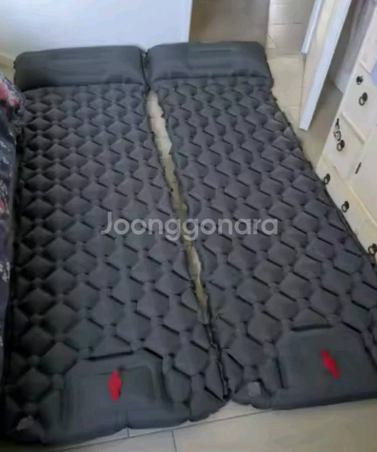 1인 백패킹, 캠핑용 펌프 내장 에어매트(새상품)-5c--7