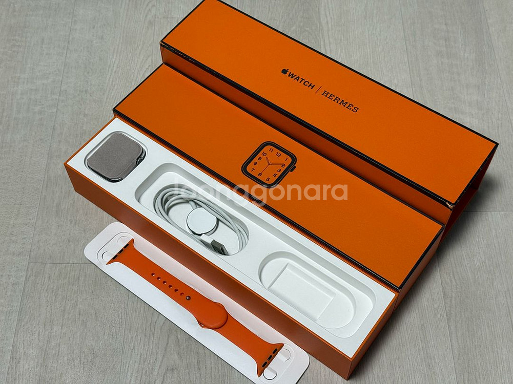 (배터리85) 애플워치4 에르메스 45mm 스테인리스--1