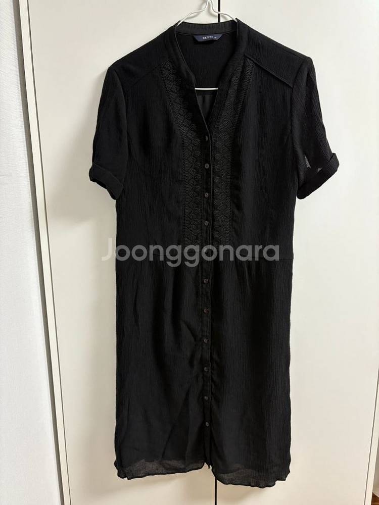 해지스 블랙 반팔원피스--0