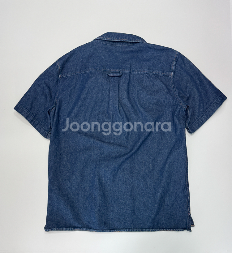 에비수 드래곤 자수 데님 반팔 셔츠 L--1